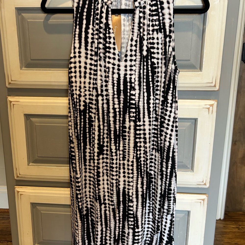 Miami Monochrome Patterned Midi Dress